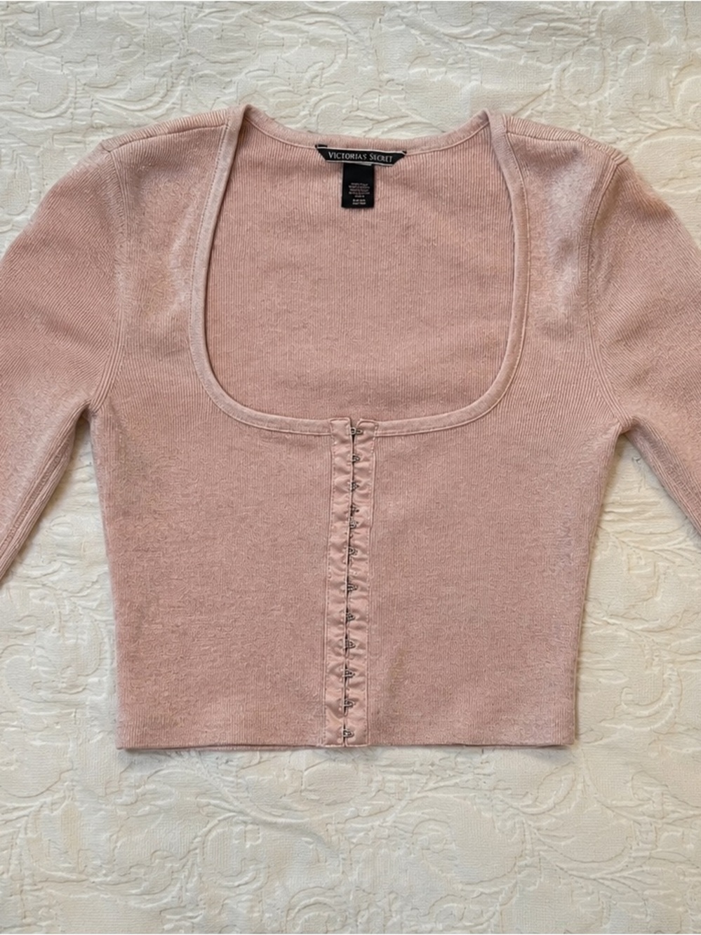 Victoria's Secret Dusty Pink Hook-and-Eye Cropped Top